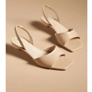 Maeve Cream Slingback Low Heel Sandals